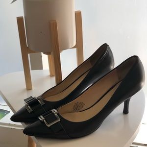Black Nine West Leather Pumps 6.5
